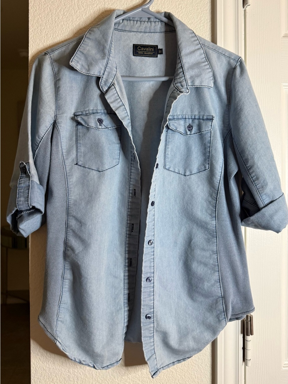 Cavalini Light Blue Denim Button-Up Shirt